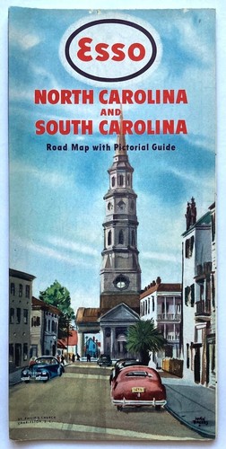 Original vintage map esso - vintage,