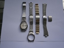 Job lot vintage gents SEIKO 5 watch + bracelets automatic watch spares or parts