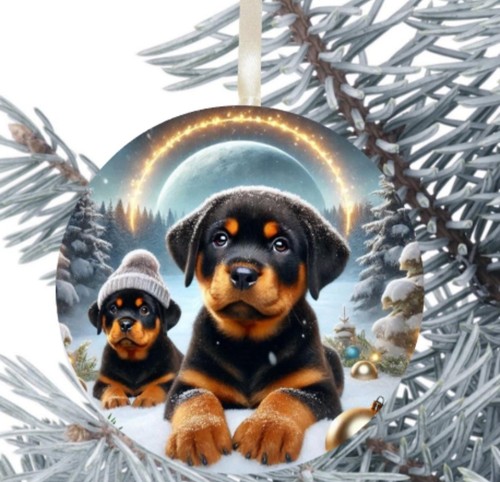 Rottweiler dog hanging bauble - rottweiler,