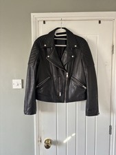 All Saints Women’s Black Leather Jacket Size 14