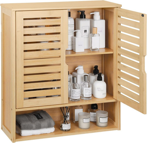 Bamboo wall mounted storage - wall,