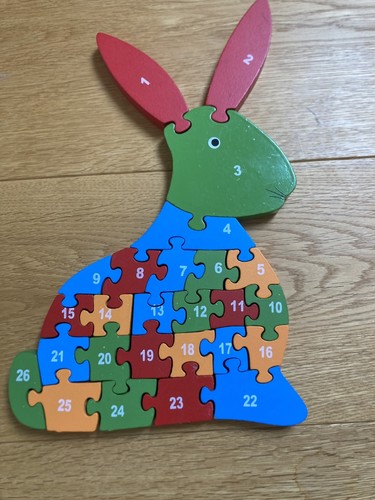 Wooden number and - , alphabet