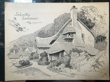 Original Frank Patterson Ink Drawing, Selworthy, Somerset