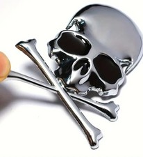 METAL 3D CHROME SKULL AND