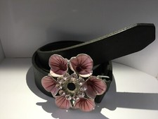Black Belt with Pink Flower