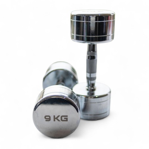 Chrome dumbbells 9kg pair - 9kg,