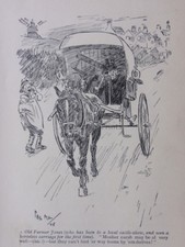 Carriage & Pony Cart OLD FARMER JONES HORSELESS CARRIAGE Antique Punch Cartoon