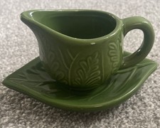 Vintage Green Mint Sauce Jug And Dish