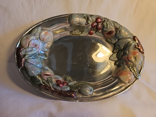 Vintage pewter fruit adorned - vintage,
