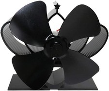 Mini Heat Powered Stove Fan 4 Blade Wood Fan Eco Friendly Log Burner Fan Black