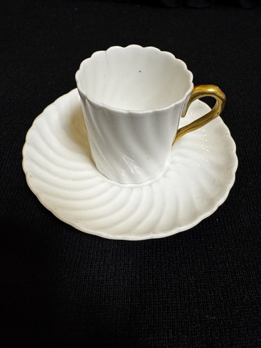Antique coffee can and - antique, saucer