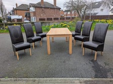 Oak Table and 6 High Back