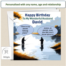 Personalised Fishing Birthday Card Husband Uncle Brother Grandad Son Him FISH5