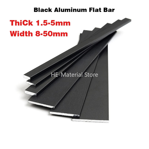 2pcs black aluminum flat bar - black,