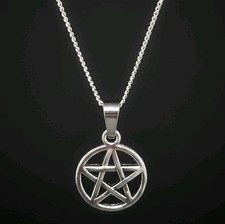 Wiccan Pentacle Necklace Silver Pentagram Star Pendant Goth Jewelry Stainless