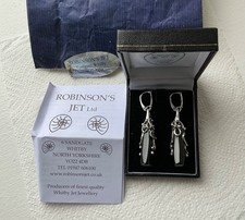 Whitby jet large ornate silver