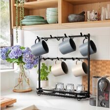 Coffee Mug Rack Metal Black