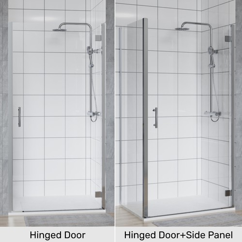 Chrome hinged door shower - hinged,