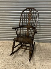 Large Antique 19th Century Elm and Beech Windsor Style Rocking Chair