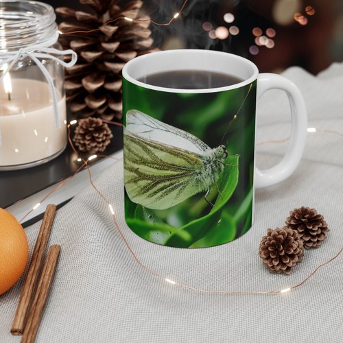 Large white butterfly mug - large,