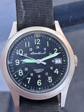 Eddie Bauer Hamilton Inspired Men's Watch Black Nylon Strap Military Style 34mm