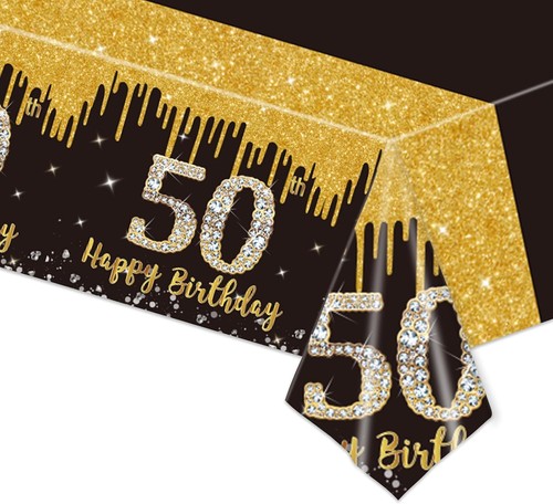 50th birthday table - table, cloth