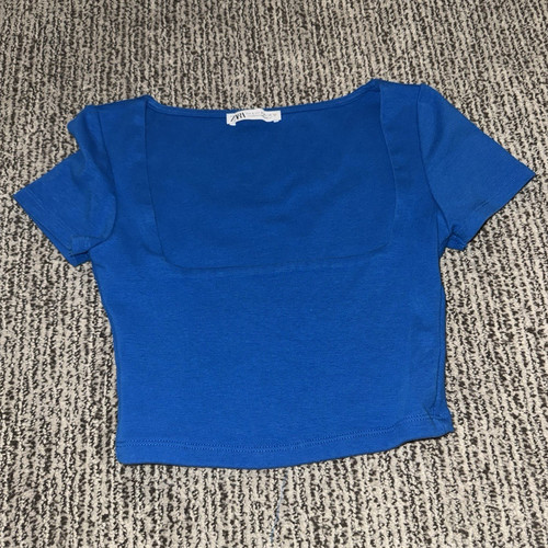 Zara blue square neck - zara, short