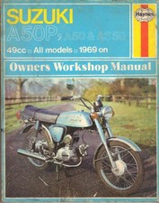 SUZUKI AP50,A50P,A50,AS50,SPORTS MOPED HAYNES WORKSHOP MANUAL 1969-1977