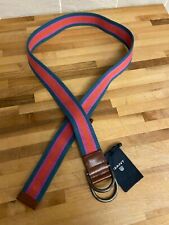 Gant Mens Striped Webbing Strawberry Green Belt Size Small/Medium 38" New & Tags