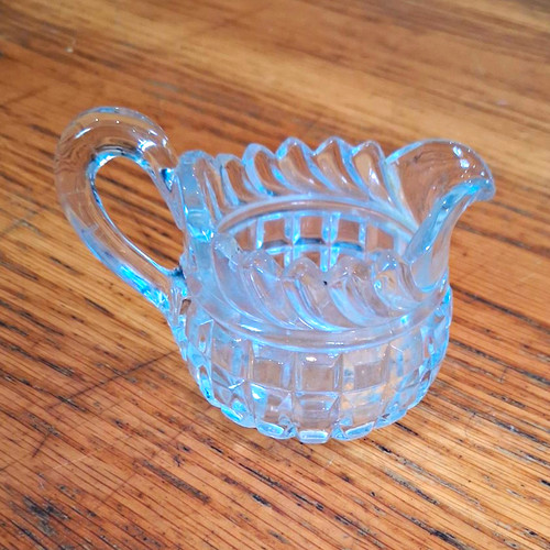 Clear glass mini - creamer, milk