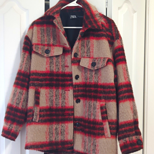 Zara plaid overshirt shacket - zara,