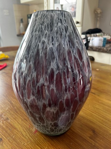 Large art glass - vase, purple