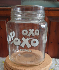 British Made OXO Cubes Jar *No Screw Top LID 18cmH, Body 13cm Square