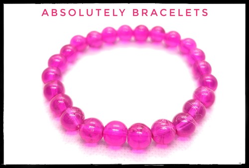 Fun pink crackle glass stretch - fun,