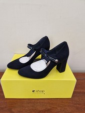 LADIES  NAVY SUEDE BLOCK HEEL