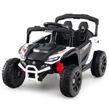COSTWAY 12V Kids Ride On Car Electric UTV Truck with Remote Control-White