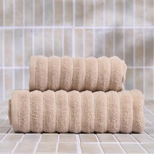 OHS Luxury Ribbed Towels 100% Cotton Soft Hotel Quality Hand Towel Bath Sheet