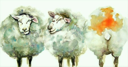Sheep painting original