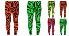 Women Full Length Neon Zebra
