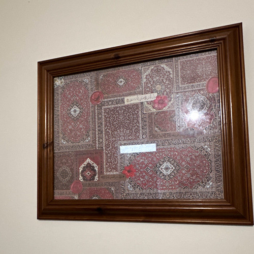 Framed oriental rug - framed,