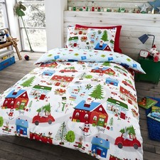 Father Christmas Duvet Cover Kid Xmas Toddler Junior Cotbed Quilt Bedding Set