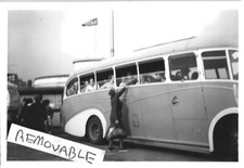Vintage Old Photograph Pupils On Bus Coach Trip All Hallow's School Bungay 1954