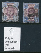 GB, 1902 9d slate-purple (perfin), ordinary Paper (DeLaRue), SG251, cat GBP75