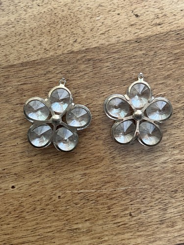 Pair vintage brass - pair, crystal