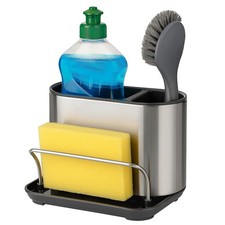 Sink Caddy Stainless Steel Sink Organiser Sponge and Liquid Holder 