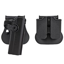 For Colt 1911 M1911 RH Pistol Paddle Belt Holster with Magazine Pouches
