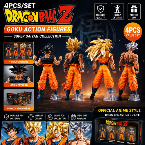 4pcs dragon ball goku action - dragon, z