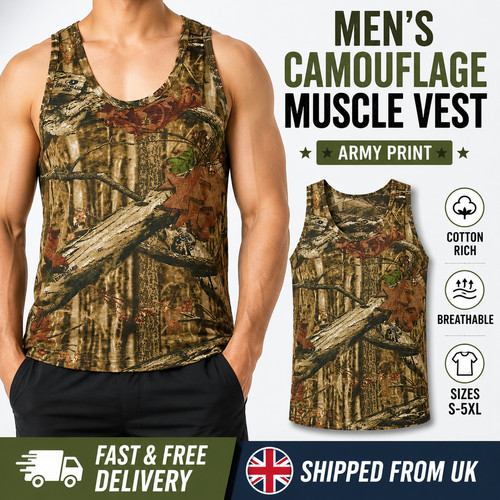 Mens camouflage muscle vest - mens,