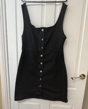 Black Denim Button Up Dress