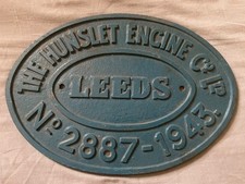 Genuine Wartime Cast Iron Hunslet Austerity 0-6-0T worksplate railway sign
